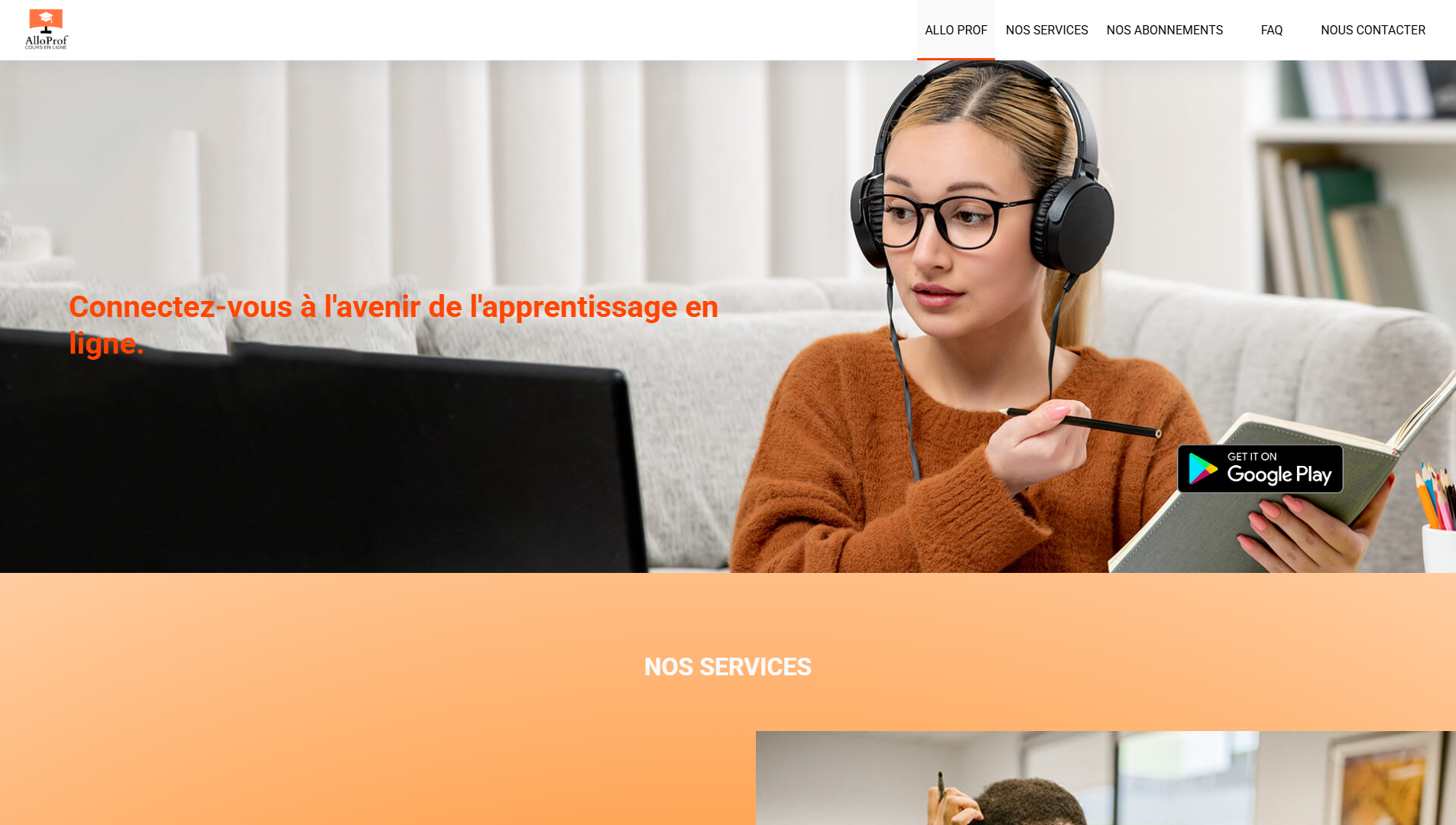 image of alloprof.app website